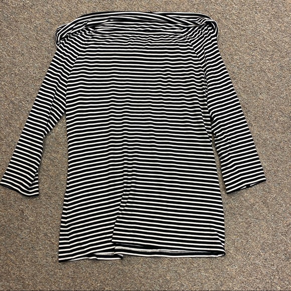 WHBM 3/4 Sleeve off the Shoulder Stripe Top - Picture 11 of 11